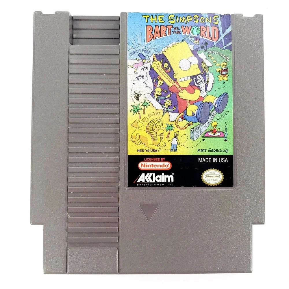 The Simpsons: Bart vs. the World (Nintendo NES, 1991) Authentic Cart Only Tested